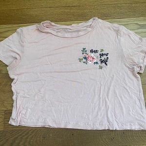 Pink Bee your self cropped shirt